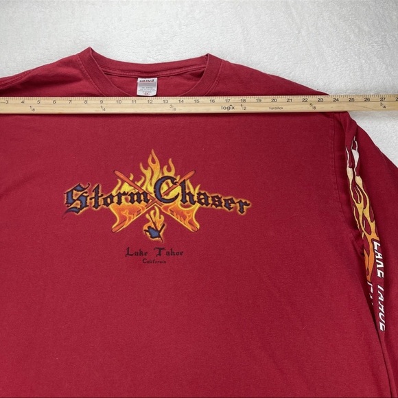 Vintage Lake Tahoe Storm Chasers T-shirt Adult 2XL Rare California Long Sleeve - Picture 6 of 13